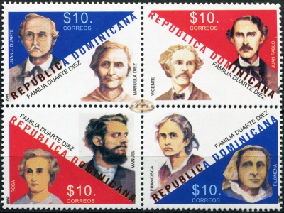 Доминиканская республика. 2009. Семья Дуарте - борцы за независимость  (Квартблок. MNH OG)
