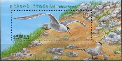 Тайвань. 2002. Китайская хохлатая крачка (Блок. MNH OG)