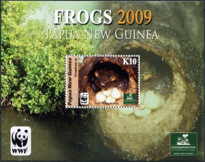 Папуа Новая Гвинея. 2009. WWF: Лягушки Папуа Новой Гвинеи (Блок. MNH OG)