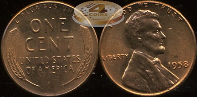 США. 1 цент. 1958 (Unc)