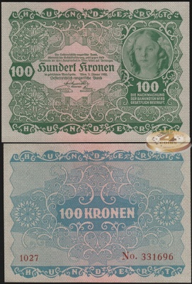 Австрия. 100 крон (Unc) 1922