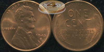 США. 1 цент. 1945.S (Unc)