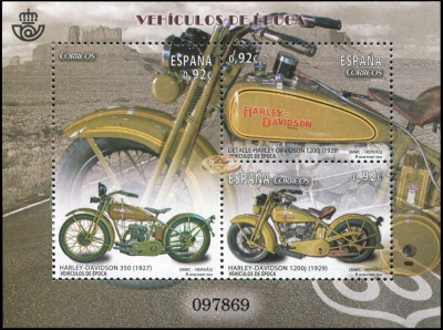 Испания. 2014. Мотоциклы Harley-Davidson (Малый лист. MNH OG)