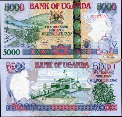 Уганда. Банкнота 5000 шиллингов. 2009. Unc. Бумага. Кат.# P.44d