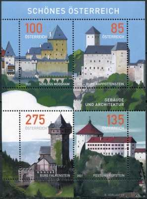 Австрия. 2021. Прекрасная Австрия (Почтовый блок. MNH OG)