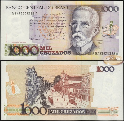Бразилия. 1000 крузадо (Unc) 1988