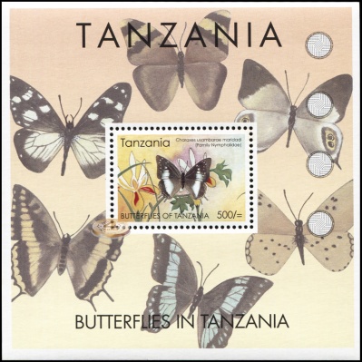 Танзания. 2005. Бабочки Танзании (Блок. MNH OG)