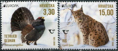 Хорватия. 2021. Вымирающие виды животных (Серия Почтовых марок. MNH OG)