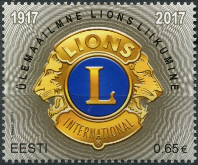 Эстония. 2017. 100-летие Lions Clubs International (Почтовая марка. MNH OG)