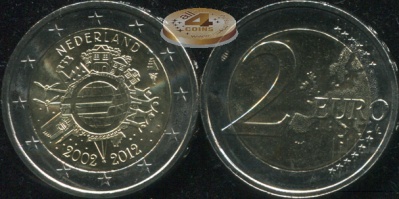 Нидерланды. 2 евро. 2012 (Unc. Биметалл)