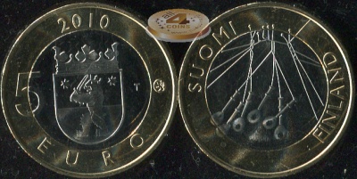 Финляндия. 5 евро. 2010 (Unc. Биметалл) Провинция Сатакунта
