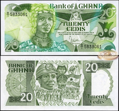 Гана. 20 седи (Unc) 1986
