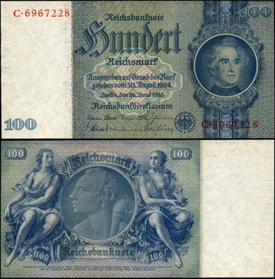 Германия (3 рейх). 100 рейхсмарок (Unc) 1935
