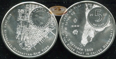 Нидерланды. 5 евро. 2009 (Unc. Серебро)