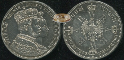 Германия (Пруссия). Кронен Талер. 1861.A (aUnc. Серебро)