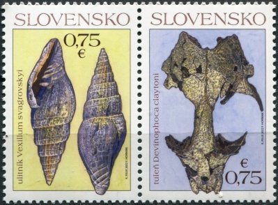 Словакия. 2022. Охрана природы. Ископаемые (Сцепка. MNH OG)