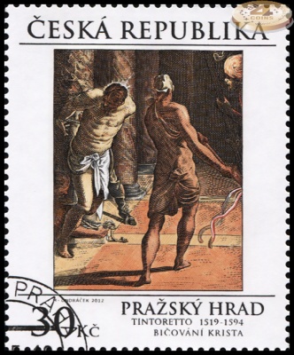 Чехия. 2012. Бичевание Христа. Тинторетто [1519-1594]  (Почтовая марка. CTO Гашеная)