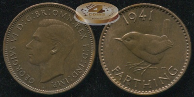 Великобритания. 1 фартинг. 1941 (Unc)