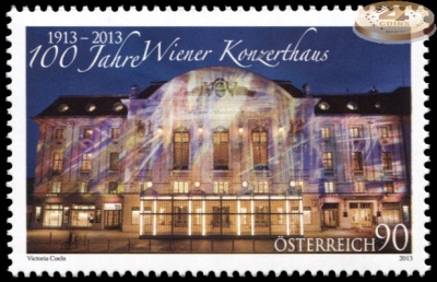 Австрия. 2013. 100 лет Венскому Концертному Залу (Почтовая марка. MNH OG)