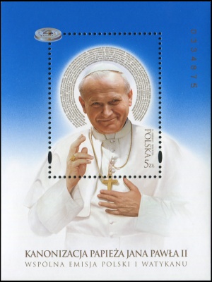 Польша. 2014. Канонизация Иоанна Павла II (Блок. MNH OG)