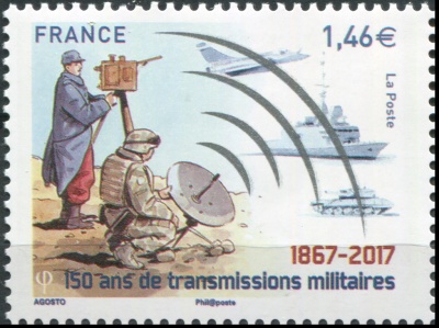 Франция. 2017. 150 лет военной службе новостей (Почтовая марка. MNH OG)
