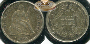 США. 1/2 дайма. 1860 (aUnc++. Серебро)