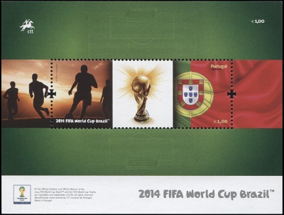 Португалия. 2014. Чемпионат Мира по Футболу. Бразилия 2014 (Блок. MNH OG)