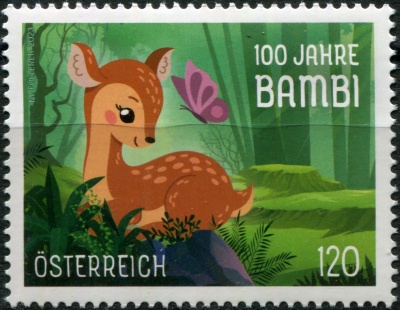 Австрия. 2023. 100-летие Бэмби (Почтовая марка. MNH OG)