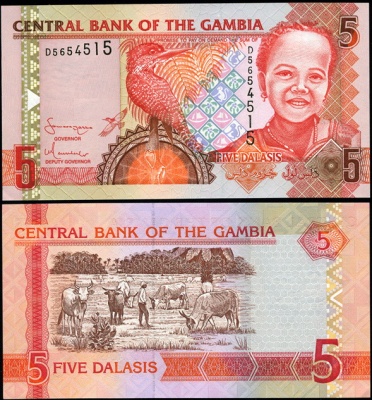 Гамбия. 5 даласи (Unc) 2001