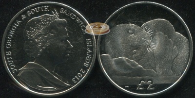 Южная Георгия и Южные Сандвичевы о-ва. 2 фунта. 2013 (Unc)