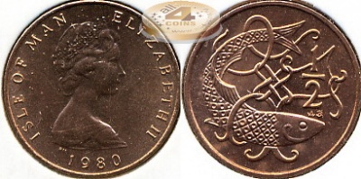 Остров Мэн. 1/2 пенни. 1980 (Unc)