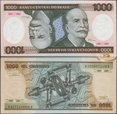 Бразилия. 1000 крузейро (Unc) 1986