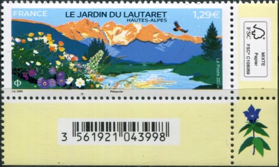 Франция. 2024. Альпийский ботанический сад Лаутаре (III) (Почтовая марка. MNH OG)