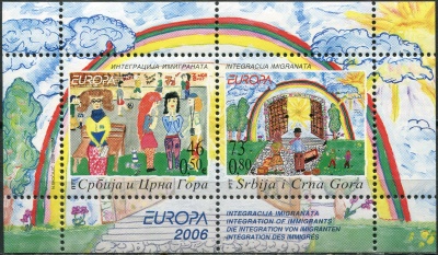 Сербия и Черногория. 2006. Интеграция иммигрантов (Почтовый блок. MNH OG)