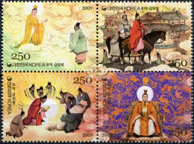 Южная Корея. 2009. Геумваванг из Королевства Пуё (Квартблок. MNH OG)