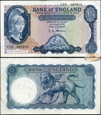 Великобритания. 5 фунтов (XF) 1961-63