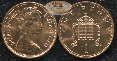 Великобритания. 1 пенни. 1984 (Unc)