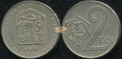 Чехословакия. Монета 2 кроны. 1975 (KM#75. XF)