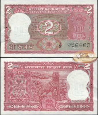 Индия. 2 рупий (Unc. Степлер) 1977-82