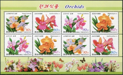 КНДР. 2011. Орхидеи (Малый лист. MNH OG)
