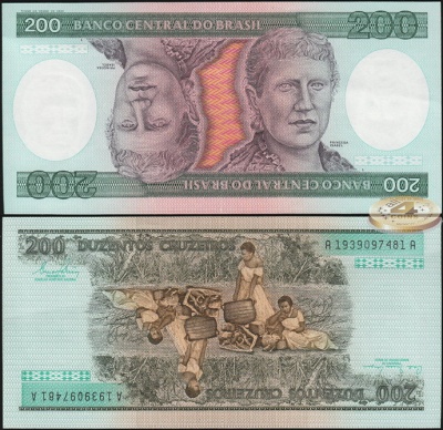 Бразилия. 200 крузейро (Unc) 1981