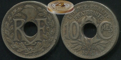 Франция. 10 сантимов. 1917 (VF)