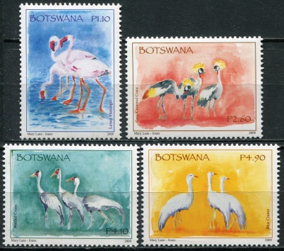 Ботсвана. 2009. Журавли и фламинго (Серия Почтовых марок. MNH OG)
