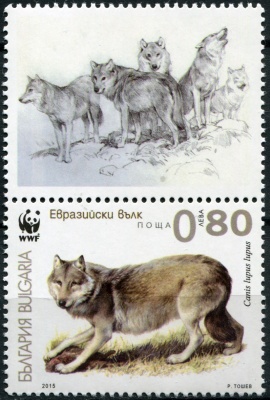 Болгария. 2015. Евразийский волк (Почтовая марка. MNH OG)