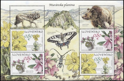 Словакия. 2010. Национальный парк Муранска Планина (Малый лист. MNH OG)