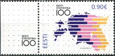 Эстония. 2021. 100-летие Эстонской статистики (Почтовая марка. MNH OG)