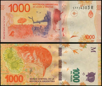 Аргентина. Банкнота 1000 песо. ND(2022). Unc. Бумага. Кат# P.366e