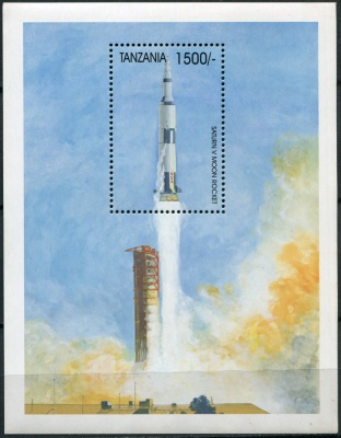 Танзания. 1999. История космоса (Блок. MNH OG)