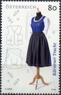 Австрия. 2019. Костюм Каринтии (Почтовая марка. MNH OG)
