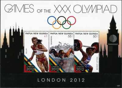 Папуа Новая Гвинея. 2012. Игры XXX Олимпиады. Лондон 2012 (Малый лист. MNH OG)